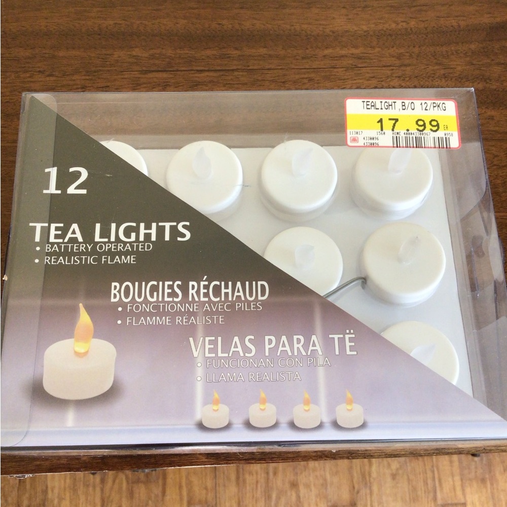 12-Pack White Battery-Operated Tea Lights
